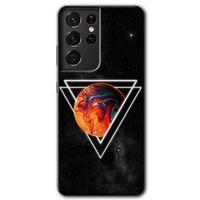 Galaxy S21 Ultra Kılıf HD Desen Baskılı Arka Kapak - Kızıl Gezegen + Kırılmaz Cam