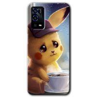 Oppo A55 Kılıf HD Desen Baskılı Arka Kapak - Üzgün Pikaçu