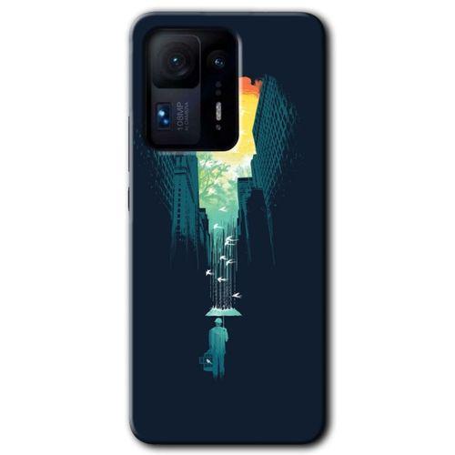 Xiaomi Mi Mix 4 HD Baskılı Kılıf + 9D Tam Ekran Koruyucu - City Bird Sky