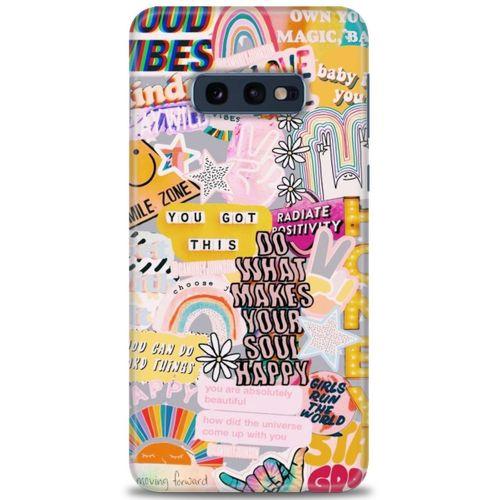 Samsung Galaxy S10E Kılıf HD Baskılı Kılıf - Good Vibes + Tam Ekran Koruyucu