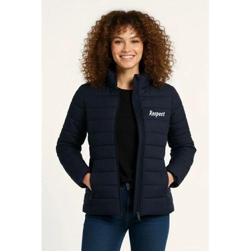 Mikro Su İtici Kapitone Baskılı Astarlı Fermuarlı Bomber Mont - Lacivert