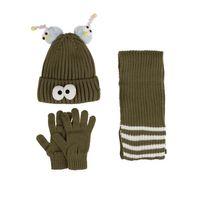 Kitti Kitti Çocuk Kız Atkı Bere Eldiven Takım (4-8 Yaş) K24170-09 Yeşil