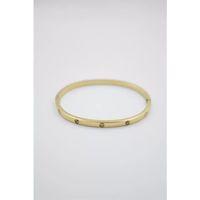 CRT Model Taşlı İnce  Bilezik - Altın