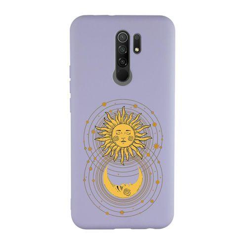 Xiaomi Redmi 9 Uyumlu Moon and Sun Desenli Premium Silikonlu Lansman Telefon Kılıfı