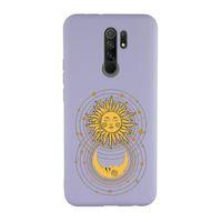 Xiaomi Redmi 9 Uyumlu Moon and Sun Desenli Premium Silikonlu Lansman Telefon Kılıfı