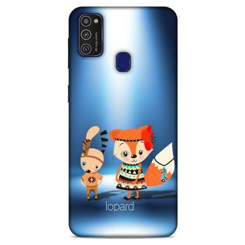 Samsung Galaxy M21 Kılıf FunnyMaX (1) Kılıfı Mavi Beyaz