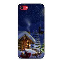 Lopard Apple iPhone SE 2020 Uyumlu Kılıf Gece'S (24) Darbe Emici Kılıf Kar Manzara