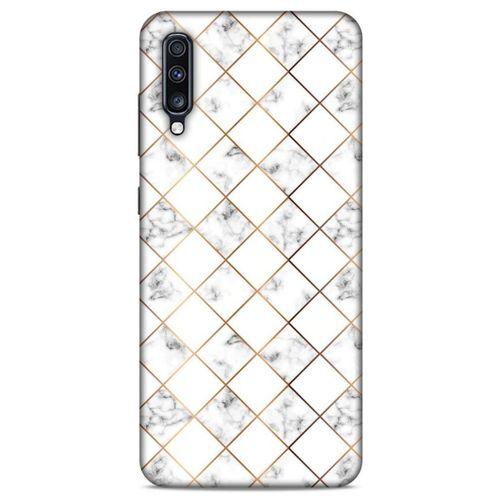 Mermer Desenli (1) Tema Kılıfı Beyaz Samsung Galaxy A70s Kılıf