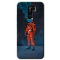Xiaomi Redmi 9 Kılıf HD Desen Baskılı Arka Kapak - Smoke Astronot