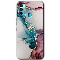 Tecno Spark 7T Kılıf HD Desen Baskılı Arka Kapak - Liquid Mermer