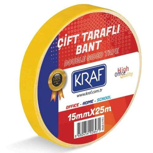 Kraf Çift Taraflı Bant 15Mmx25M - 3 adet