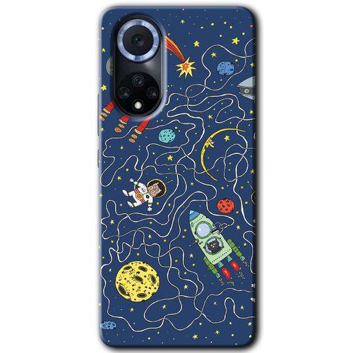 MRCİLETİSİM Huawei Nova 9 Kılıf HD Desen Baskılı Arka Kapak+Temperli Cam - Kedi Galaksi