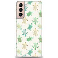 Samsung Galaxy S21 Plus Kılıf HD Baskılı Kılıf - Minik Kaplumbağalar + Tam Ekran Koruyucu