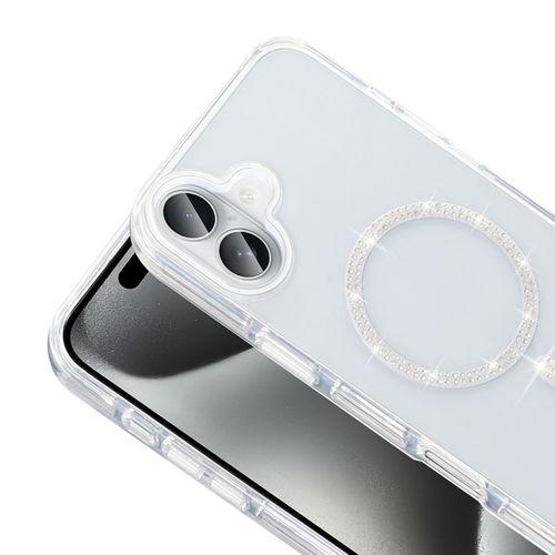 Apple iPhone 16 Kılıf Taşlı Tasarım M-safe Şarj Özellikli Zore Koment Silikon Kapak