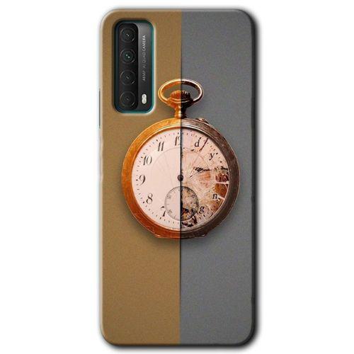 MRCİLETİSİM Huawei P Smart 2021 Kılıf HD Desen Baskılı Arka Kapak + Temperli Cam - Clocks Artwork
