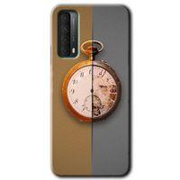 MRCİLETİSİM Huawei P Smart 2021 Kılıf HD Desen Baskılı Arka Kapak + Temperli Cam - Clocks Artwork