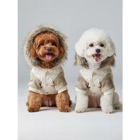 Creamy Camo Kamuflaj Desenli Krem Rengi Köpek Montu Kışlık Ceket