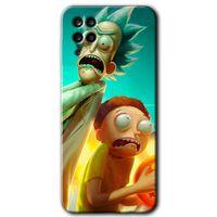 Samsung Galaxy A12 Kılıf HD Desen Baskılı Arka Kapak + Temperli Cam - Rick Morty