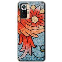 BeRa Aksesuar  Xiaomi Redmi Note 10 Pro Kılıf Baskılı Kapak - Mozaik Çiçek +Tam Kaplayan Mat Seramik