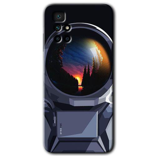 MRCİLETİSİM Xiaomi Redmi 10 Kılıf HD Desen Baskılı Arka Kapak + Temperli Cam - Astronot