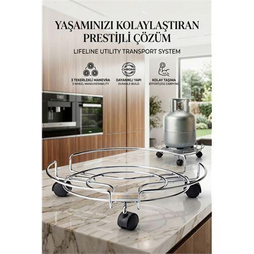 Tekerlekli Saksı Tüp Damacana Altlığı - Taşıyıcı Mutfak Tüpü Taşıyıcı 423534