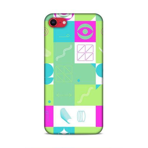 Apple iPhone SE 2020 Uyumlu Kılıf Insomnia (30) Silicone Case Pembe Yeşil