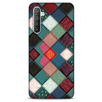 Oppo Realme XT Kılıf Patchwork (18) Telefon Kılıfları Pembe Yeşil