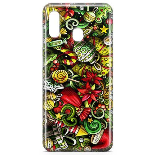 Samsung Galaxy A40 Kılıf Ev Süsleri Doodle Arka Kapak Koruma Desenli Full Koruyucu