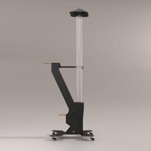 Kamp Ayısı® SolarFlame™ Camlı Füze Tipi Tekerlekli Roket Pelet Sobası - Dış Mekan Bahçe Cafe Isıtıcı