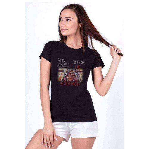 Iron Maiden Baskılı Siyah Kadın Tshirt