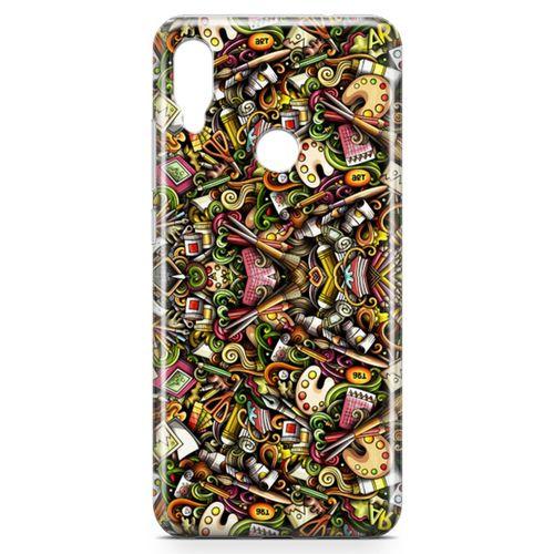 Xiaomi Redmi Note 7 Kılıf Ressam Doodle Arka Kapak Koruma Desenli Full Koruyucu