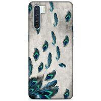 Oppo A91 Kılıf Desenli Özel Seri Tüyler (16) Kalın Kılıf