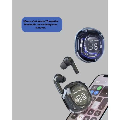 Bluetooth 5.3 Kablosuz Kulaklık 30mm Sürücü Led Ekranlı Mikrofonlu