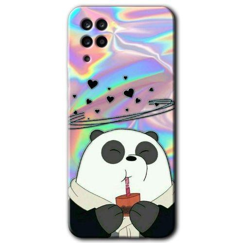 Samsung Galaxy M12 Kılıf Baskılı Kapak - Milkshake Panda +Tam Ekran Koruyucu