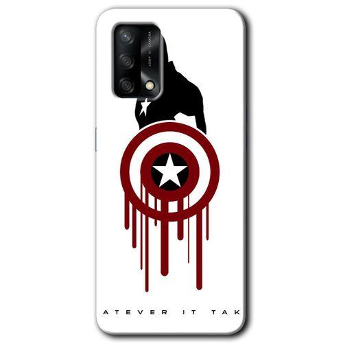 BeRa Aksesuar Oppo A74 Kılıf Baskılı Kapak - Captain Amerika +Tam Kaplayan Mat Seramik