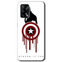 BeRa Aksesuar Oppo A74 Kılıf Baskılı Kapak - Captain Amerika +Tam Kaplayan Mat Seramik
