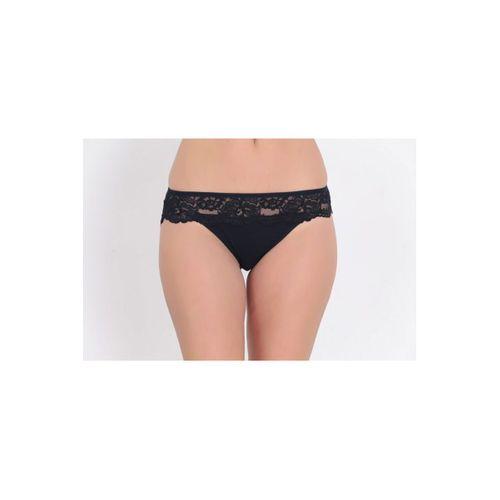 Dantel Ve Fiyonk Detaylı Kadın Günlük Külot Lacivert