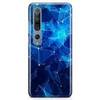 Xiaomi Mi 10 Pro Kılıf Mavi Ağ Güvenliği Arka Kapak Koruma Desenli Full Koruyucu