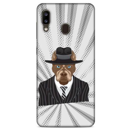 Samsung Galaxy A20 Kılıf Köpek Kıyafetleri (8) Baskılı Kılıf Pitbull Şapka