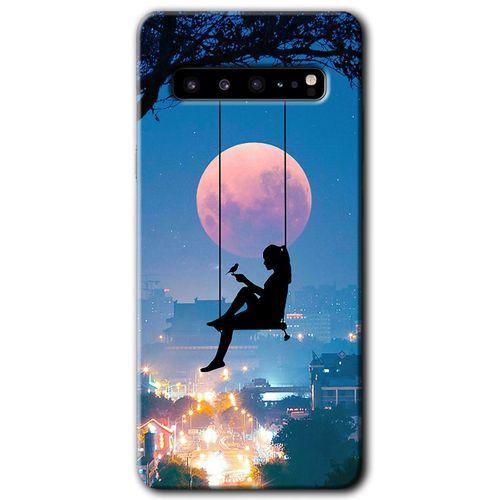 MRCİLETİSİM MRCİLETİSİM Samsung Galaxy S10 Plus Kılıf HD Desen Baskılı Arka Kapak + Temperli Cam - Yalnız Kadın
