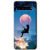 MRCİLETİSİM MRCİLETİSİM Samsung Galaxy S10 Plus Kılıf HD Desen Baskılı Arka Kapak + Temperli Cam - Yalnız Kadın