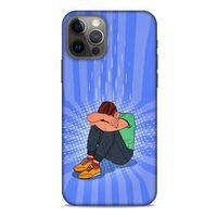Apple iPhone 12 Pro Kılıf Depresyon (32) Soft Silikon Kılıf Turuncu Kahve