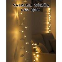 Dekoratif Gümüş Yaprak Led Aydınlatma Pilli Şık Ortam Işığı