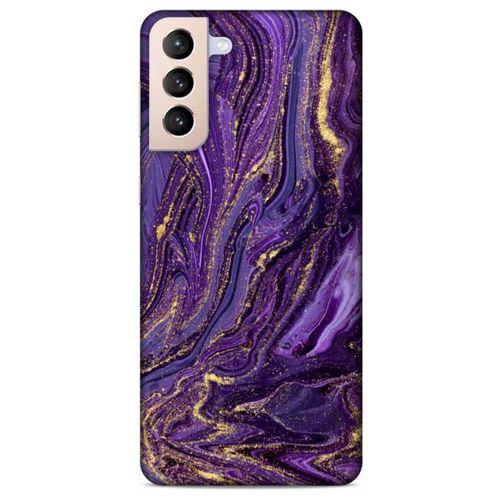 Samsung Galaxy S21 Uyumlu Kılıf Mor Delisi (3) Kapak Kumlu