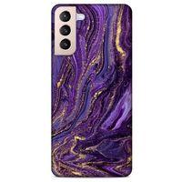 Samsung Galaxy S21 Uyumlu Kılıf Mor Delisi (3) Kapak Kumlu