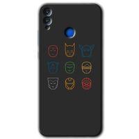 Honor 8x Kılıf HD Desen Baskılı Arka Kapak + Temperli Cam - Avengers Minimalism