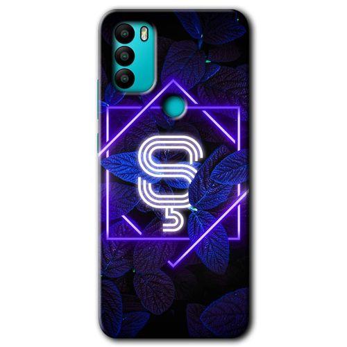 General Mobile GM 21 Plus HD Baskılı Kılıf + 9D Tam Ekran Koruyucu - Dark Neon Yaprak Ş Harfi