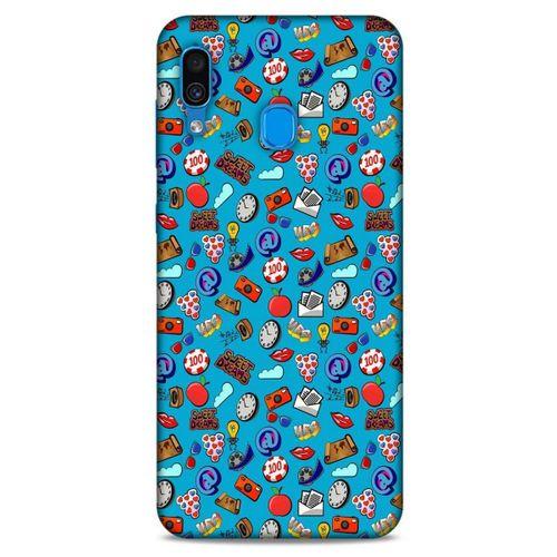 Retro (21) Desen Koruyucu Kapak Renkli Samsung Galaxy A30 Kılıf