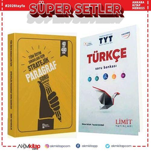 Limit TYT Türkçe ve İsem Yayınları Stratejik Paragraf Soru Bankası Seti 2 Kitap