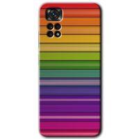 MRCİLETİSİM Xiaomi Redmi Note 11 Pro 5G Kılıf HD Desen Baskılı Arka Kapak+Temperli Cam - Colorful Lines